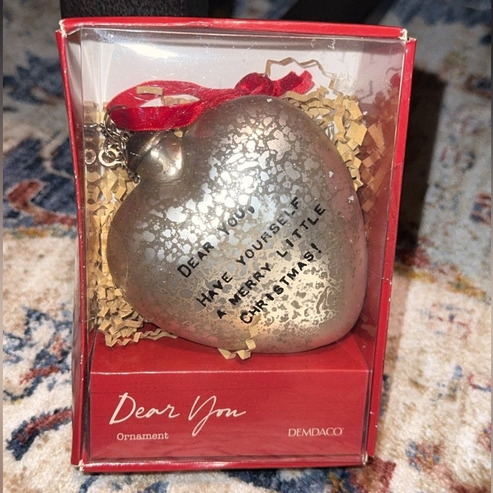 NWT DEMDACO dear you Christmas holiday ornament approx 4” silver - Picture 2 of 4